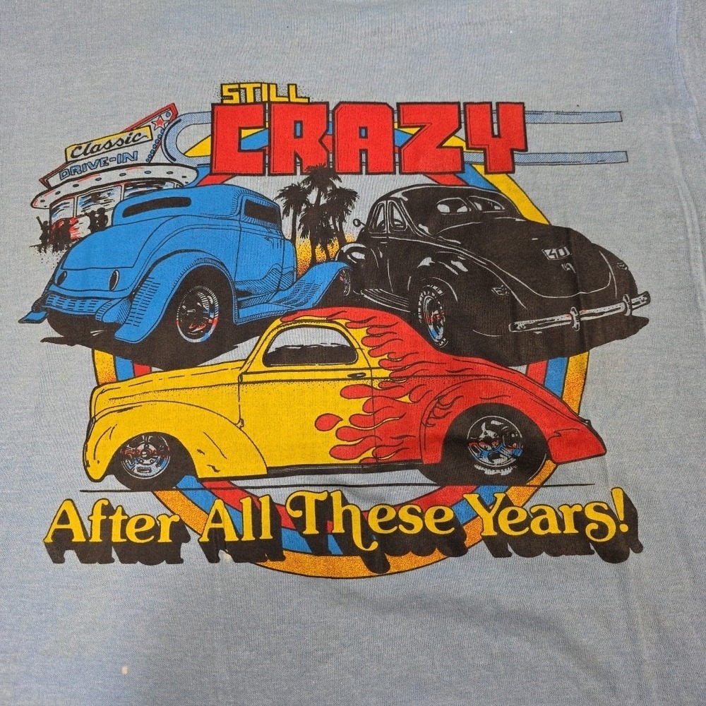 Vintage Screen Stars Blue Hot Rod T Shirts PA Fair Single Stitch 1989 Carlisle